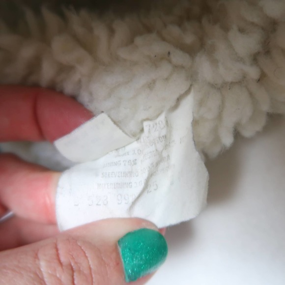 Vintage 80s Plain Pockets Men's blue denim sherpa lined jacket M - Picture 6 of 8